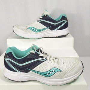 Saucony Cohesion II Running Shoes Size 10.5 Sneakers S10420-1 White Blue Teal